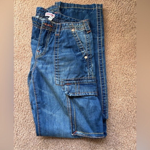 True Religion Women's Cargo Pant Big T Iconic Stiching Size 27 Mosaic Canyon - Picture 4 of 7